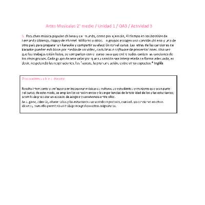 Artes Musicales 2 medio-Unidad 1-OA3-Actividad 3 Artes Musicales 2 medio-Unidad 1-OA3-Actividad 3