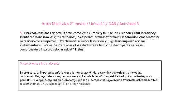 Artes Musicales 2 medio-Unidad 1-OA3-Actividad 5 Artes Musicales 2 medio-Unidad 1-OA3-Actividad 5