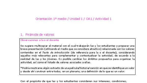 Orientación 1 medio-Unidad 1-OA1-Actividad 1 Orientación 1 medio-Unidad 1-OA1-Actividad 1