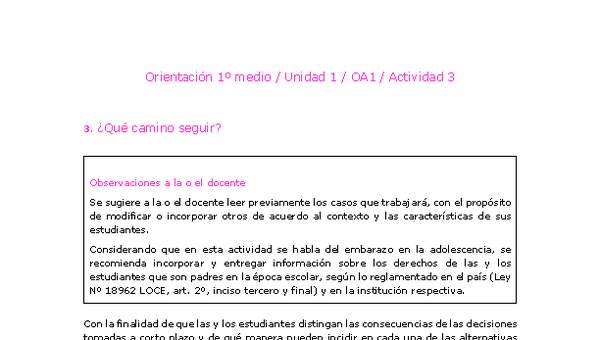 Orientación 1 medio-Unidad 1-OA1-Actividad 3 Orientación 1 medio-Unidad 1-OA1-Actividad 3