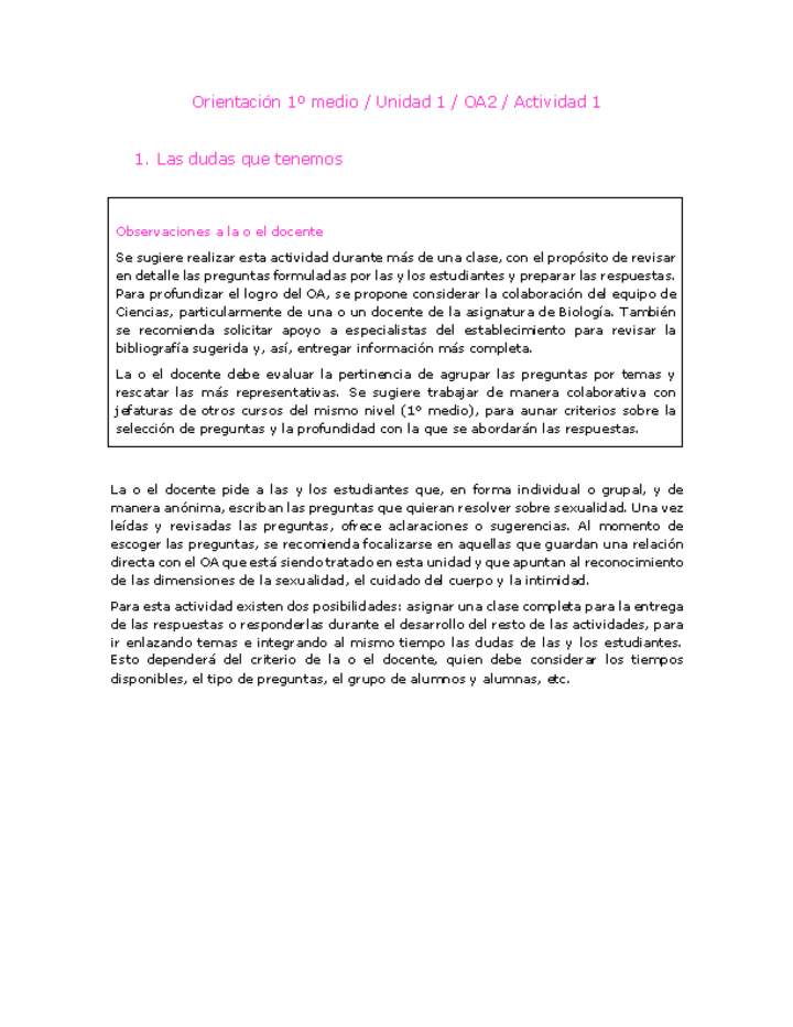Orientación 1 medio-Unidad 1-OA2-Actividad 1 Orientación 1 medio-Unidad 1-OA2-Actividad 1