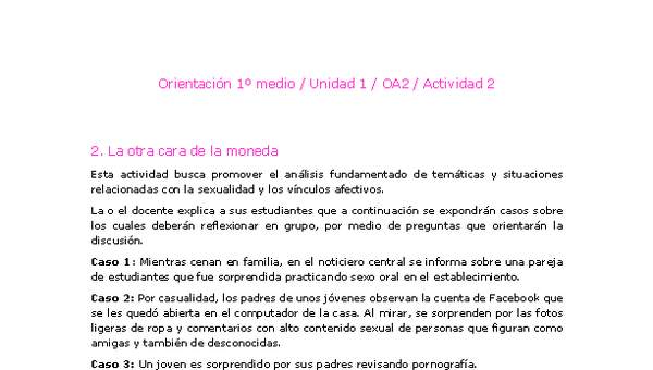 Orientación 1 medio-Unidad 1-OA2-Actividad 2 Orientación 1 medio-Unidad 1-OA2-Actividad 2