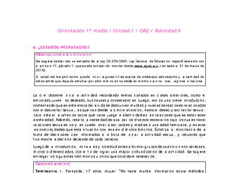 Orientación 1 medio-Unidad 1-OA2-Actividad 6 Orientación 1 medio-Unidad 1-OA2-Actividad 6