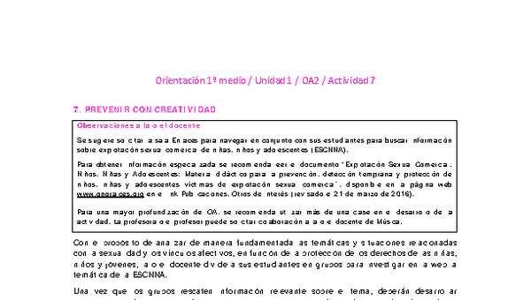 Orientación 1 medio-Unidad 1-OA2-Actividad 7 Orientación 1 medio-Unidad 1-OA2-Actividad 7