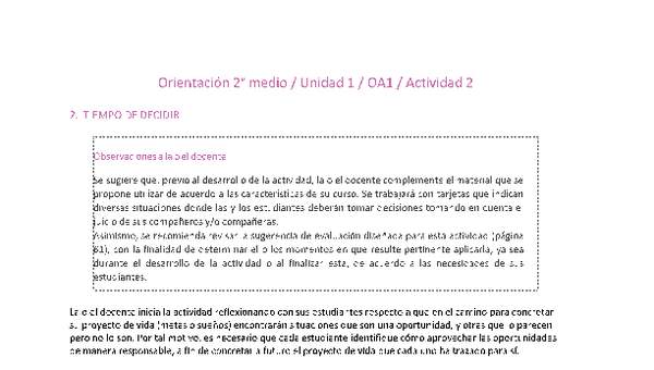 Orientación 2 medio-Unidad 1-OA1-Actividad 2 Orientación 2 medio-Unidad 1-OA1-Actividad 2