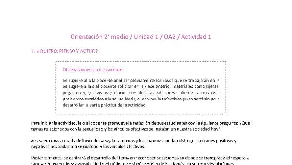 Orientación 2 medio-Unidad 1-OA2-Actividad 1 Orientación 2 medio-Unidad 1-OA2-Actividad 1