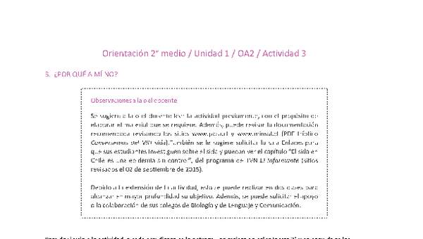 Orientación 2 medio-Unidad 1-OA2-Actividad 3 Orientación 2 medio-Unidad 1-OA2-Actividad 3