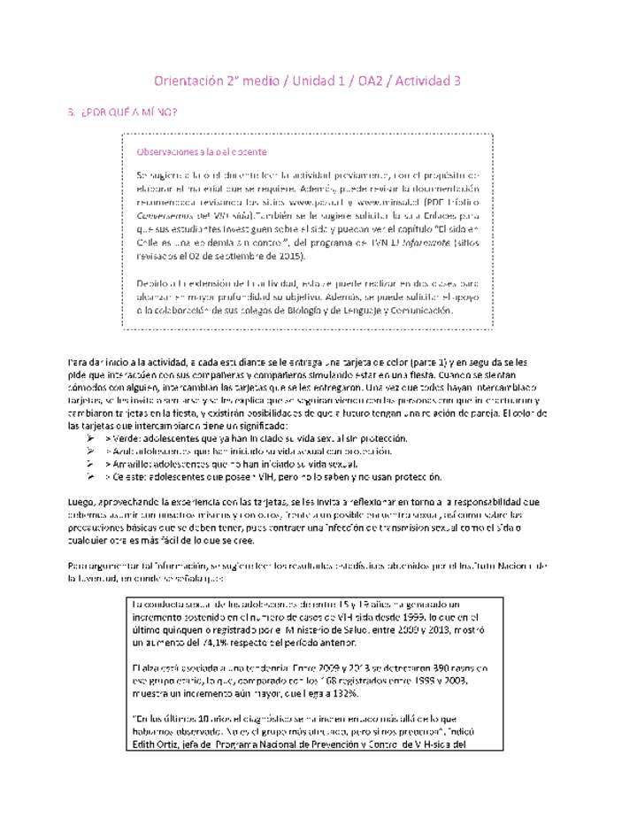 Orientación 2 medio-Unidad 1-OA2-Actividad 3 Orientación 2 medio-Unidad 1-OA2-Actividad 3