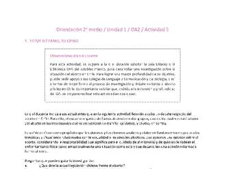 Orientación 2 medio-Unidad 1-OA2-Actividad 5 Orientación 2 medio-Unidad 1-OA2-Actividad 5