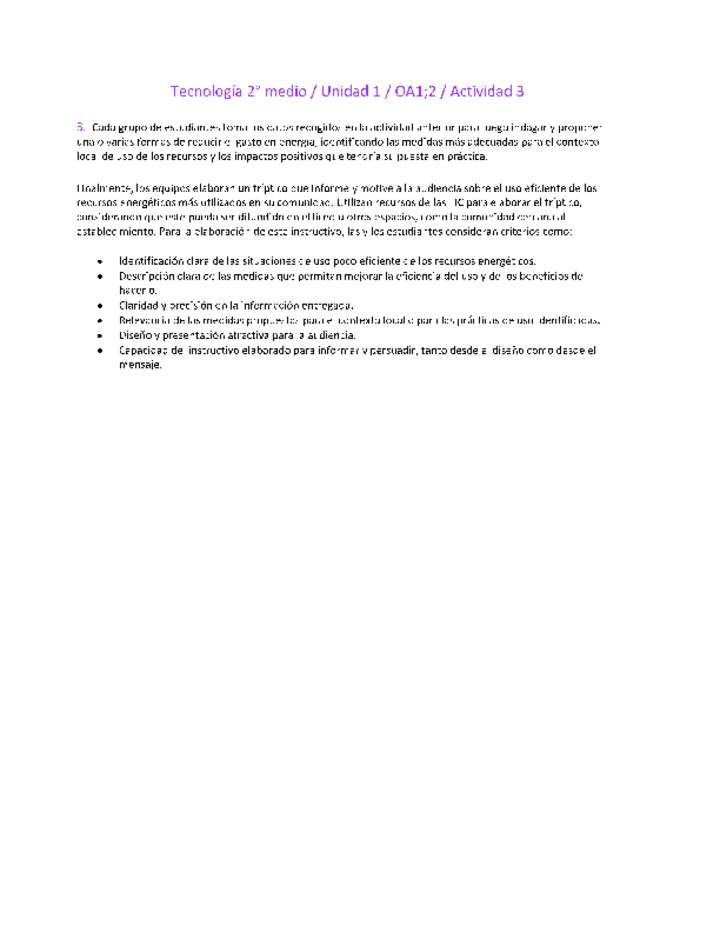 EduTec 2 medio-Unidad 1-OA1;2-Actividad 3 EduTec 2 medio-Unidad 1-OA1;2-Actividad 3