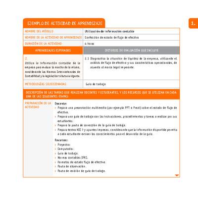 Confección de estado de flujo de efectivo Confección de estado de flujo de efectivo