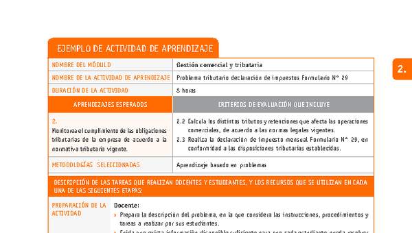 Problema tributario declaración de impuestos Formulario N° 29 Problema tributario declaración de impuestos Formulario N° 29