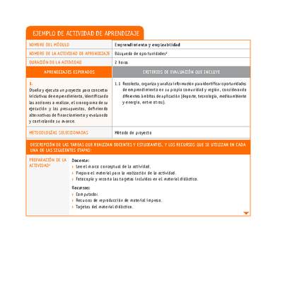 Búsqueda de oportunidades Búsqueda de oportunidades