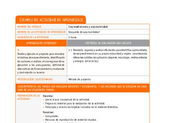 Búsqueda de oportunidades Búsqueda de oportunidades