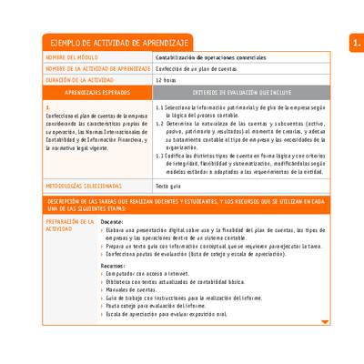 Confección de un plan de cuentas Confección de un plan de cuentas