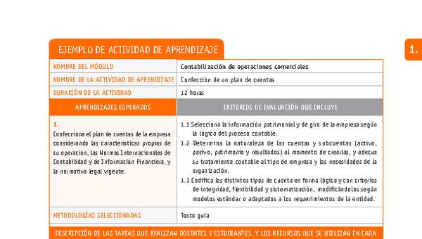 Confección de un plan de cuentas Confección de un plan de cuentas