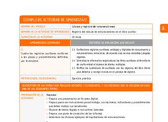 Registro del cálculo de remuneraciones en el libro auxiliar Registro del cálculo de remuneraciones en el libro auxiliar