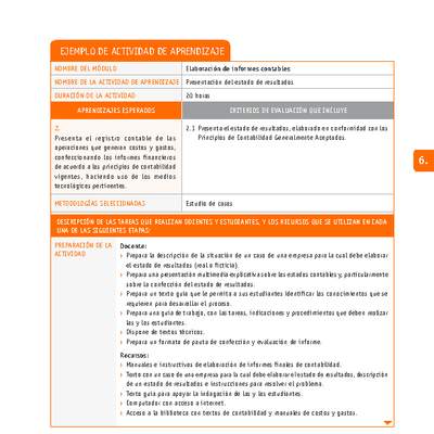 Presentación del estado de resultados Presentación del estado de resultados