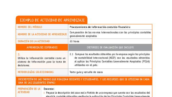 Comparación de las normas internacionales con los principios contables generalmente aceptados Comparación de las normas internacionales con los principios contables generalmente aceptados
