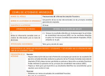 Comparación de las normas internacionales con los principios contables generalmente aceptados Comparación de las normas internacionales con los principios contables generalmente aceptados