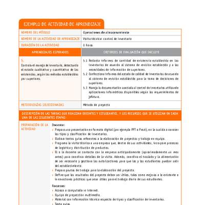 Visita técnica: control de inventario Visita técnica: control de inventario