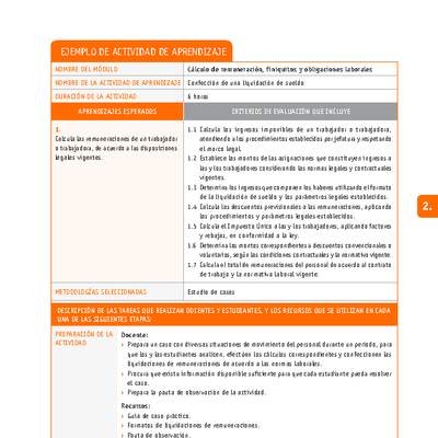 Confección de una liquidación de sueldo Confección de una liquidación de sueldo