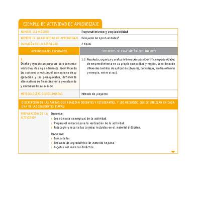 Búsqueda de oportunidades Búsqueda de oportunidades