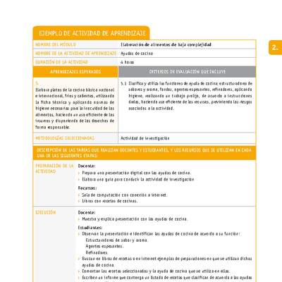 Ayudas de cocina Ayudas de cocina