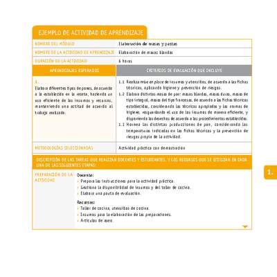 Elaboración de masas blandas Elaboración de masas blandas