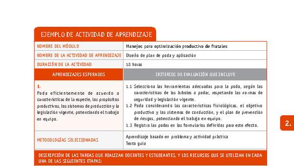 Diseño de plan de poda y aplicación Diseño de plan de poda y aplicación