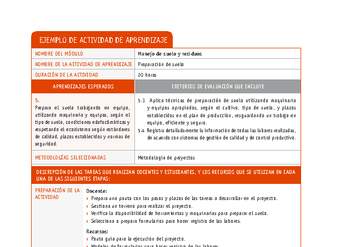 Preparación de suelo Preparación de suelo