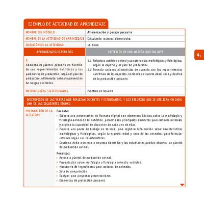 Calculando raciones alimenticias Calculando raciones alimenticias