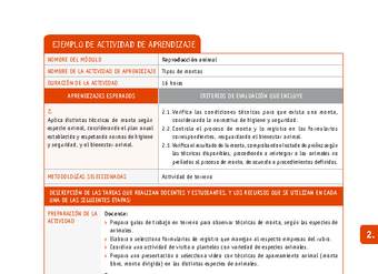 Tipos de montas Tipos de montas