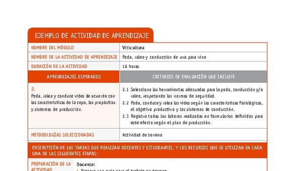 Poda, raleo y conducción de uva para vino Poda, raleo y conducción de uva para vino