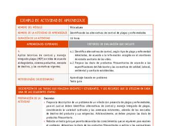 Identificando las alternativas de control de plagas y enfermedades Identificando las alternativas de control de plagas y enfermedades