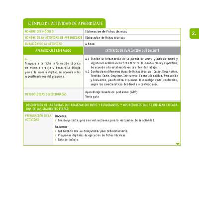 Elaboración de fichas técnicas Elaboración de fichas técnicas