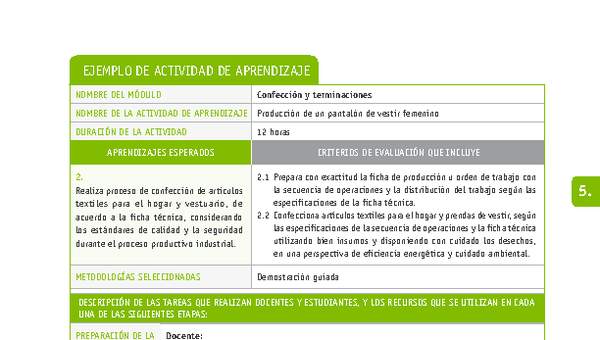 Producción de un pantalón de vestir femenino Producción de un pantalón de vestir femenino