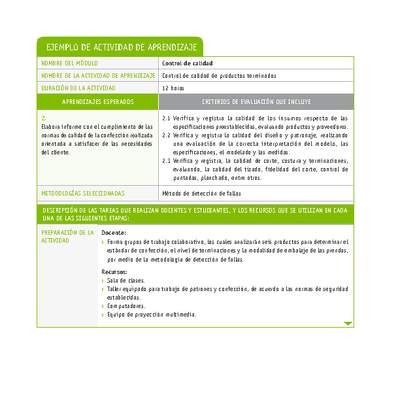 Control de calidad de productos terminados Control de calidad de productos terminados