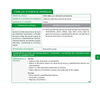 Confección enfierradura pilar de tres barras Confección enfierradura pilar de tres barras