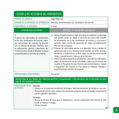 Selección de señalización y/o canalización de tránsito Selección de señalización y/o canalización de tránsito