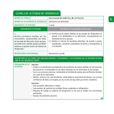 Verificación de mediciones Verificación de mediciones