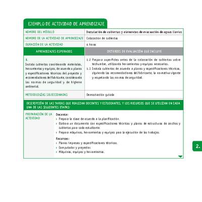 Colocación de cubiertas Colocación de cubiertas