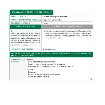 Búsqueda de oportunidades Búsqueda de oportunidades