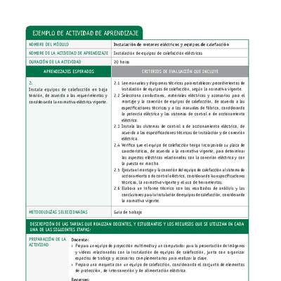 Instalación de equipos de calefacción eléctricos Instalación de equipos de calefacción eléctricos