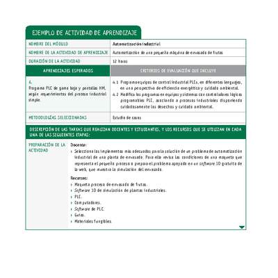 Automatización de una pequeña máquina de envasado de frutas Automatización de una pequeña máquina de envasado de frutas