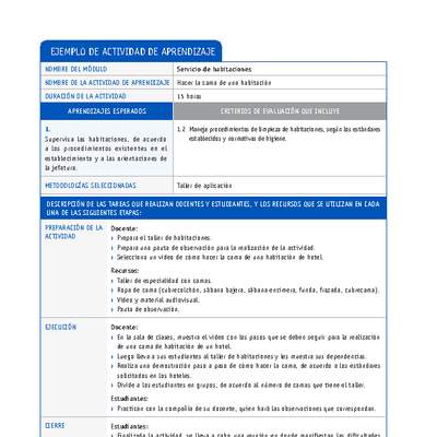 Hacer la cama de una habitación Hacer la cama de una habitación