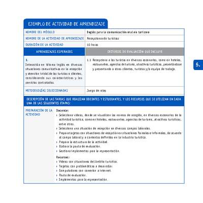 Recepcionando turistas Recepcionando turistas