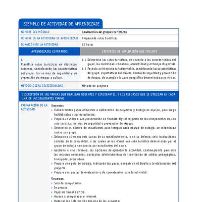 Preparando rutas turísticas Preparando rutas turísticas