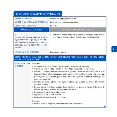 Guiar a grupos en situaciones reales Guiar a grupos en situaciones reales