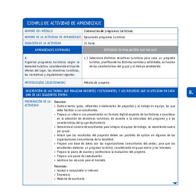 Ejecutando programas turísticos Ejecutando programas turísticos